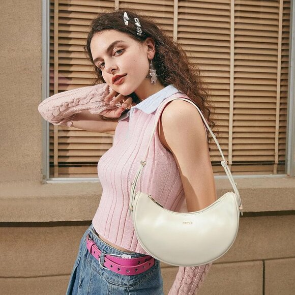 Small Shoulder Bag for Women Vegan Leather Crossbody Bags Adjust Handbags Purses - Picture 2 of 6